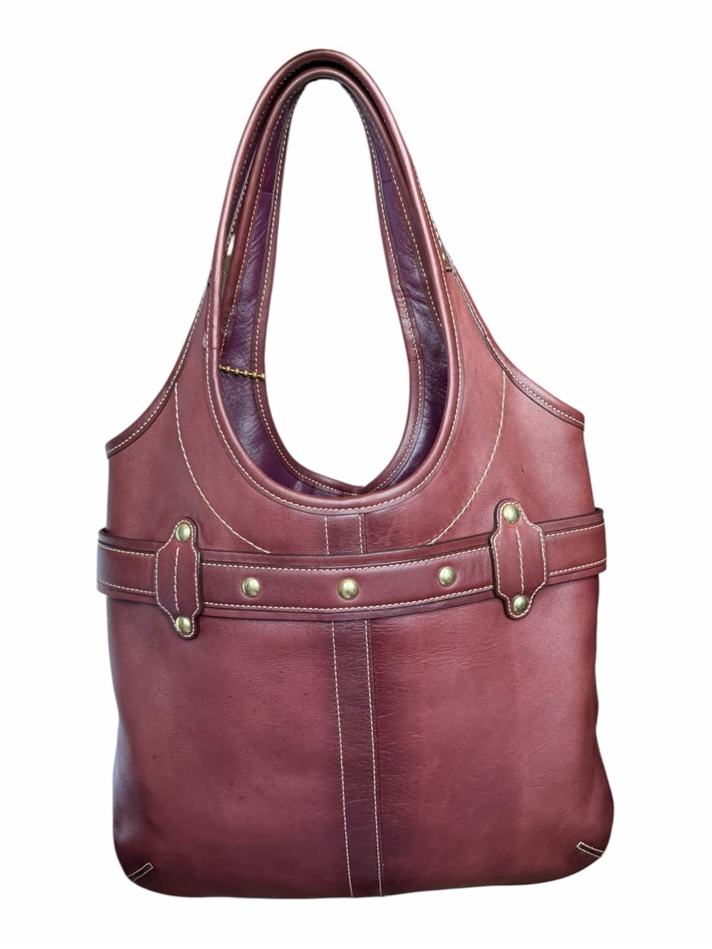 Coach Legacy Ergo 75th Anniversary Leather Shoulder Bag Plum Brown Leather Hobo - Picture 6 of 14